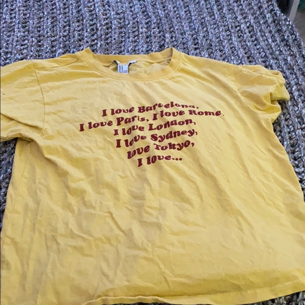 Yellow “ I love...” shirt